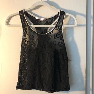 Victoria secret black lace racerback top